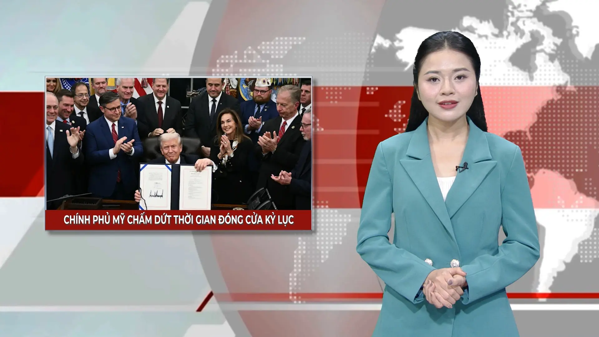 Chính phủ Mỹ chấm dứt thời gian đóng cửa kỷ lục | Nhìn ra thế giới | 16/11/2025